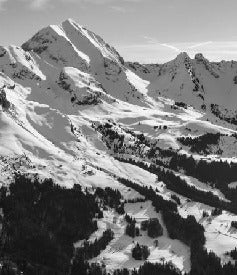 Papier peint montagne noir et blanc les Aravis, XXL, tendance