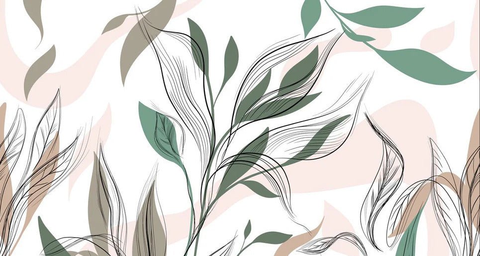 Papier peint panoramique fleur graphique