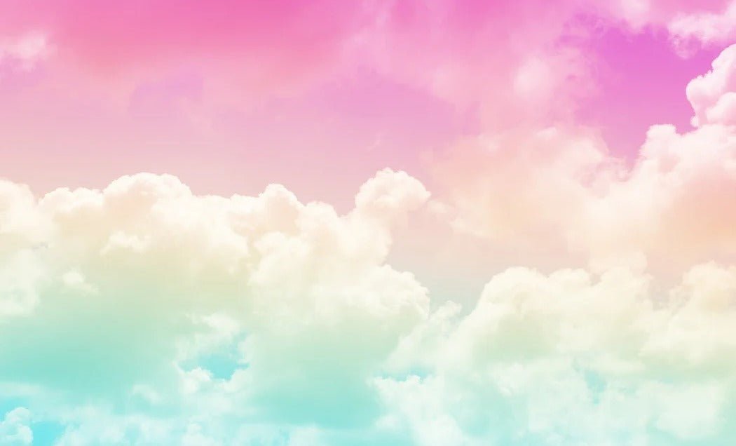 Wolkentapete in trendigem Rosa und Blau