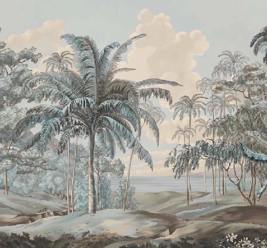 Papier peint paysage Célèbes bleuté, XXL, tendance