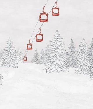 Papel pintado góndola roja montaña