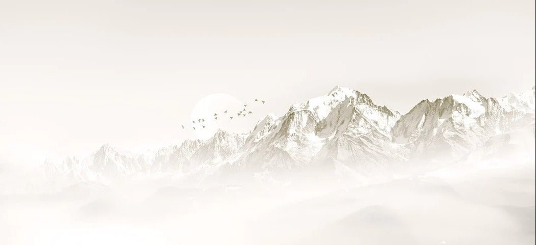 Papier peint matin brumeux Mont Blanc