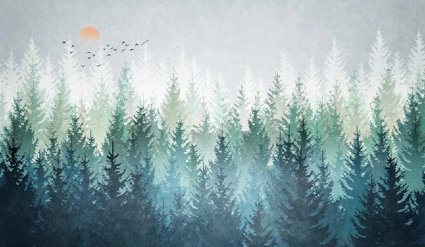 Papel pintado Bosque canadiense abstracto
