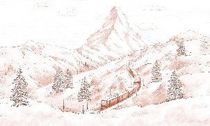 Carta da parati panoramica in terracotta Matterhorn