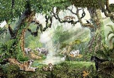 Papier peint enfant jungle secrète