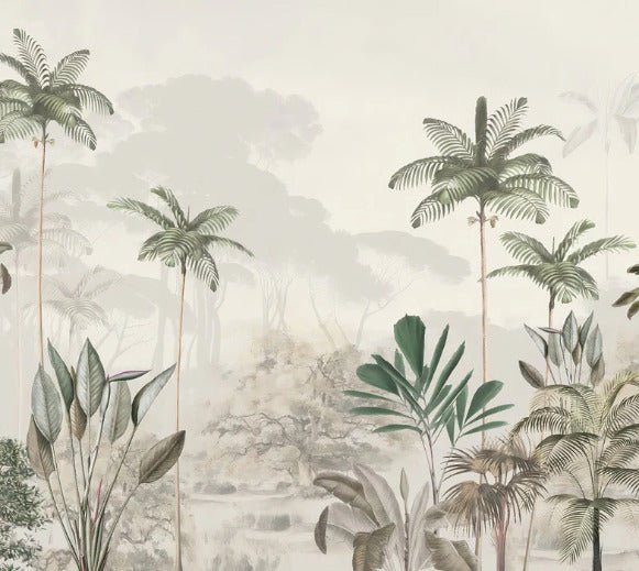 Papier peint panoramique jungle eden vert