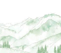 Tapete Bergkette der Aravis hellgrün
