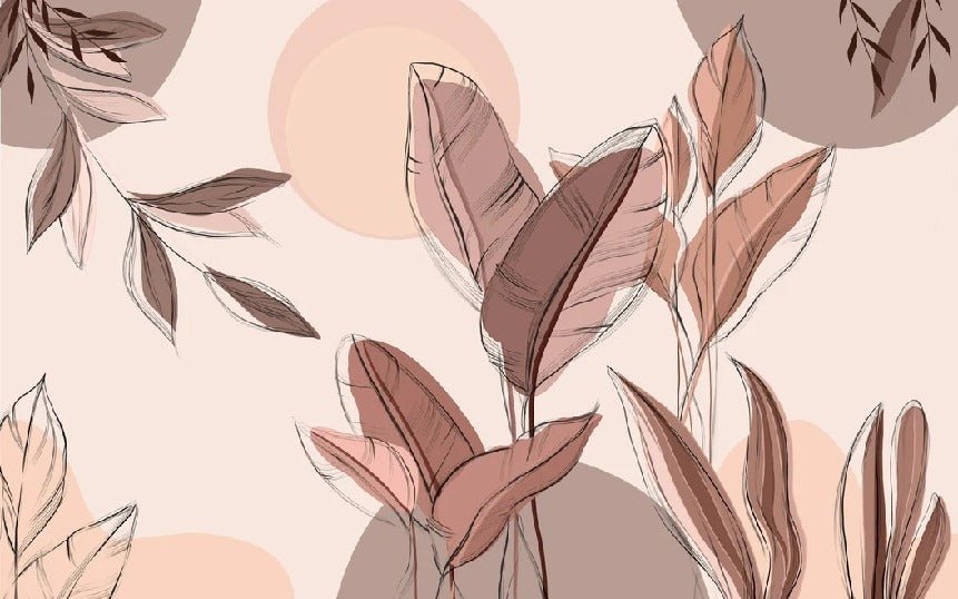 Papier peint panoramique végétal graphique, XXL, tendance