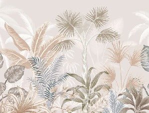 Papier peint panoramique jungle terracotta