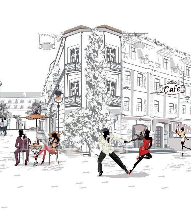 Papel pintado panorámico Paseo parisino