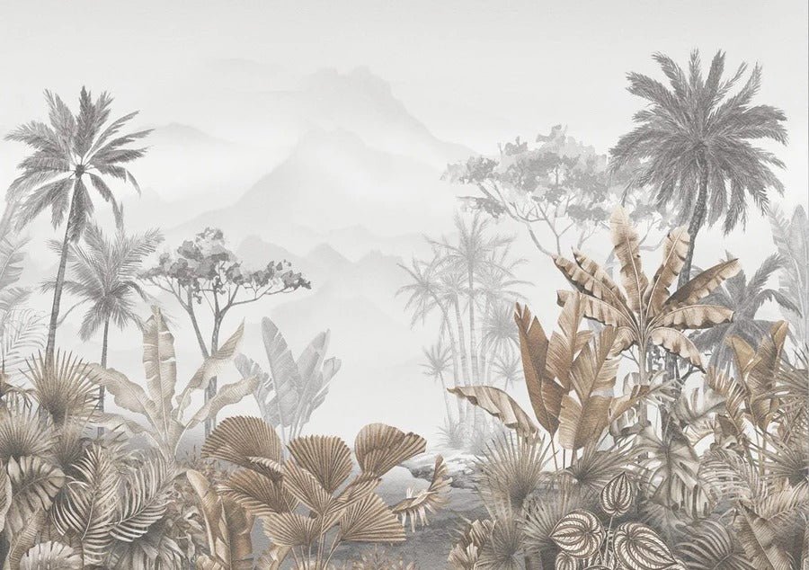 Papier peint tendance tropical sepia