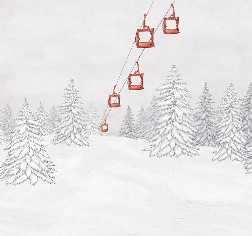Red gondola mountain wallpaper