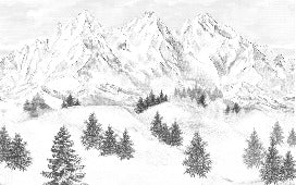 Papier peint montagne sommets de Chamonix, XXL, tendance