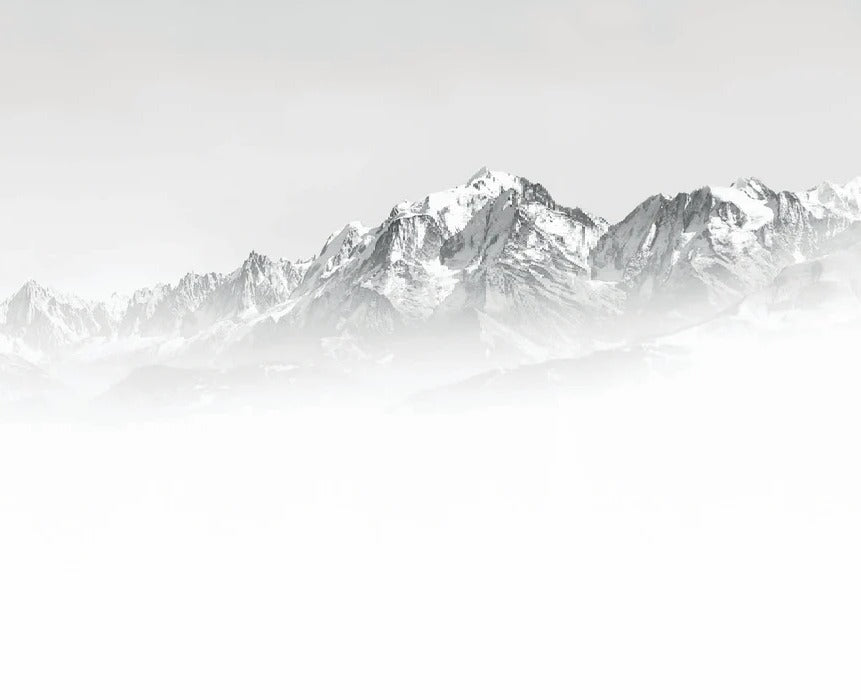 White Mont White Wallpaper nella nebbia in bianco e nero