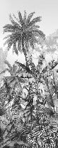 Papier peint tendance tropical noir et blanc