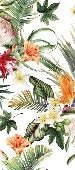 Tropische Badezimmertapete & bunte Blumen