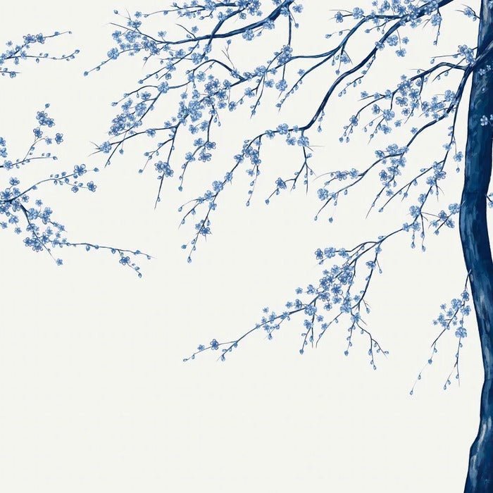 Papier peint panoramique fleur Sakura blanc, XXL, tendance