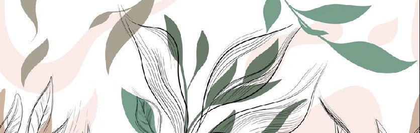 Papier peint panoramique fleur graphique