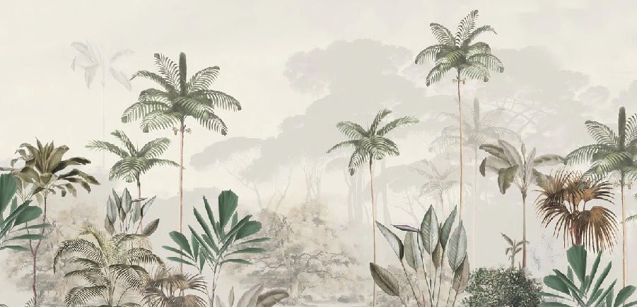 Papier peint panoramique jungle eden vert