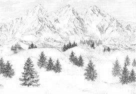 Papier peint montagne sommets de Chamonix, XXL, tendance