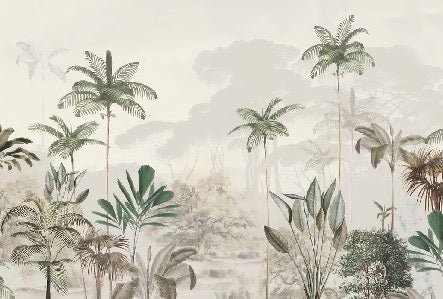 Papier peint panoramique jungle eden vert