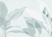 Papel pintado moderno follaje verde agua
