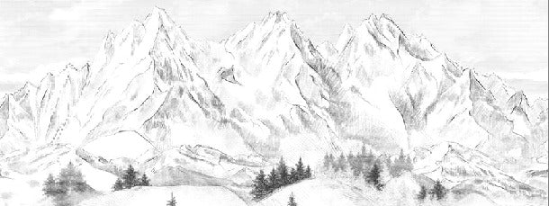 Papier peint montagne sommets de Chamonix, XXL, tendance
