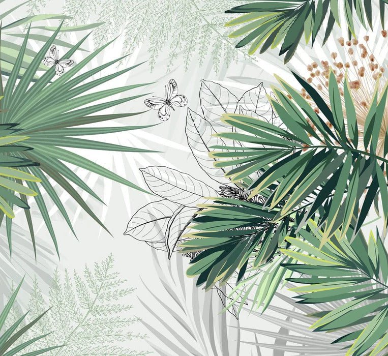 Papier peint panoramique nature green palm