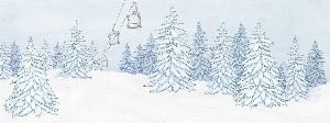 Tapete Berge Gondelbahn blau
