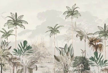 Papier peint panoramique jungle eden vert