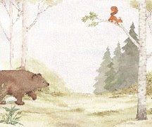 Tapete Kind zärtlich Bär im Wald