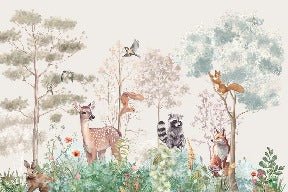 Carta da parati per la cameretta dei bambini magic nature beige