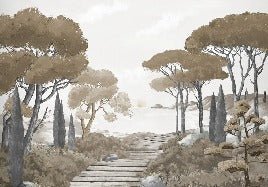 Tapete Spaziergang in den Calanques braun