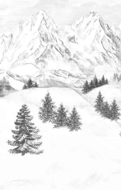 Papier peint montagne sommets de Chamonix, XXL, tendance