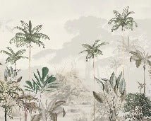Papier peint panoramique jungle eden vert