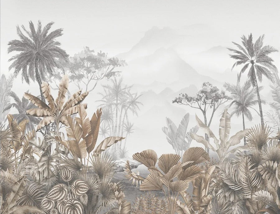 Papier peint tendance tropical sepia