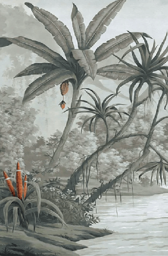 Papier Peint Jungle Contrast - H293cm x L192cm - Matière Softouch
