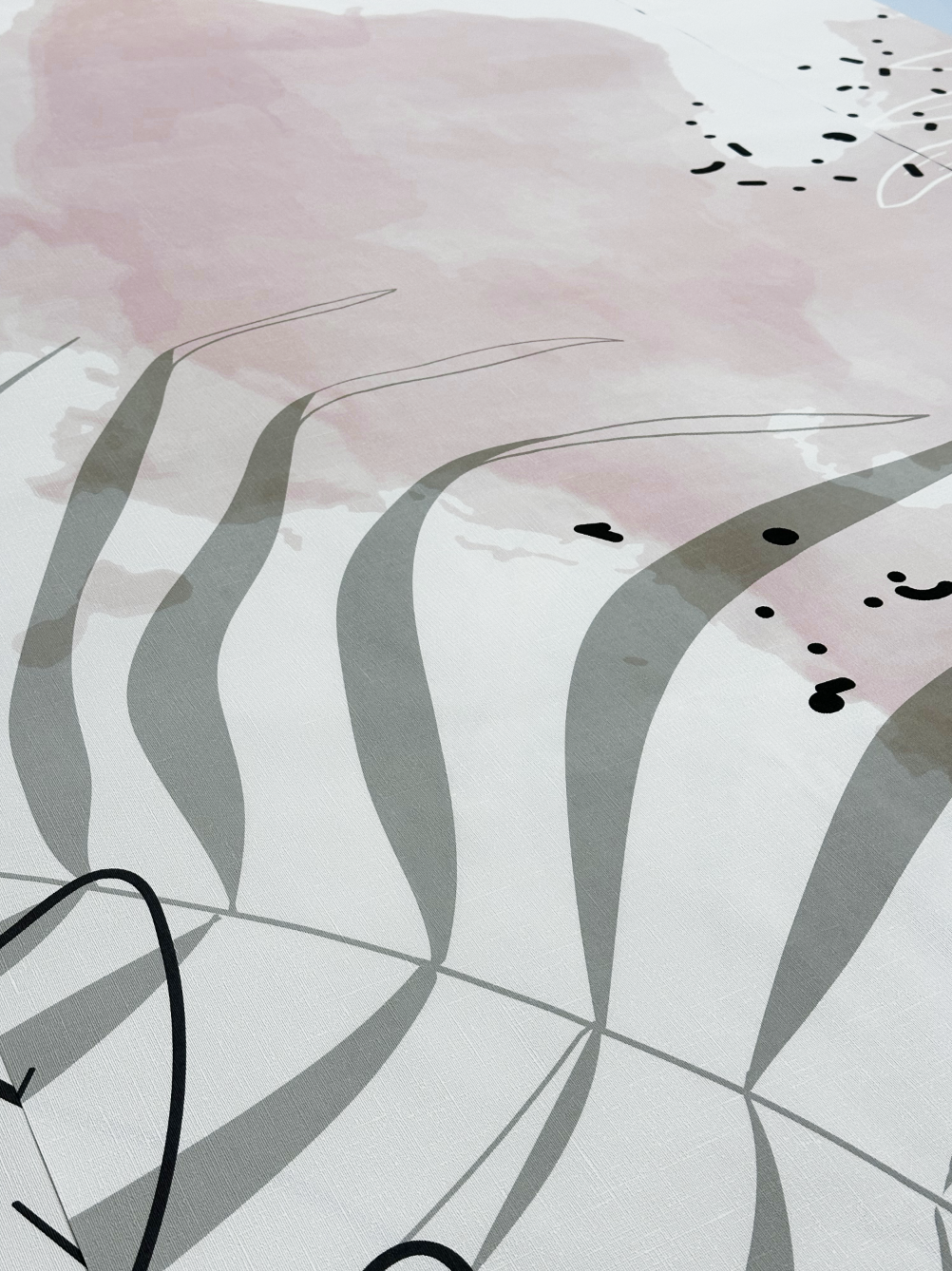 Papier Peint Aquarelle Végétale - H247cm x L427cm - Matière Vinyle - Muralconcept