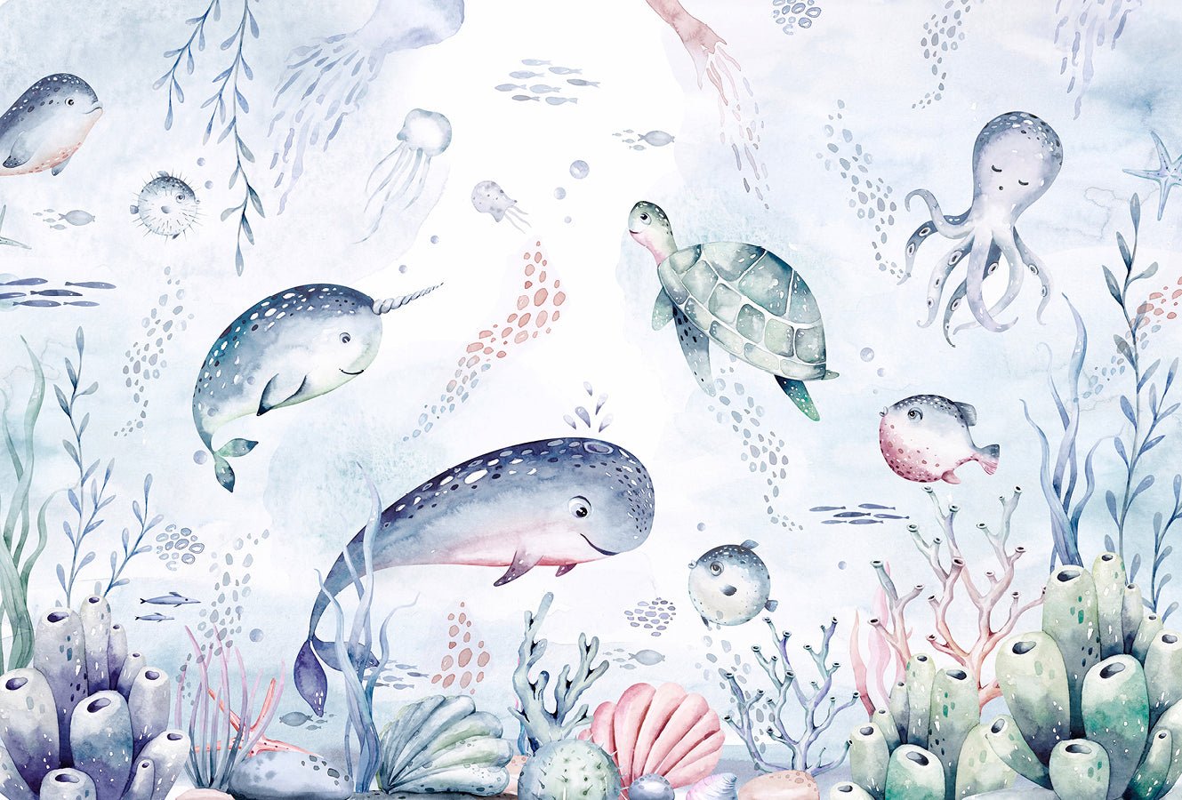 Fairy whale ocean wallpaper