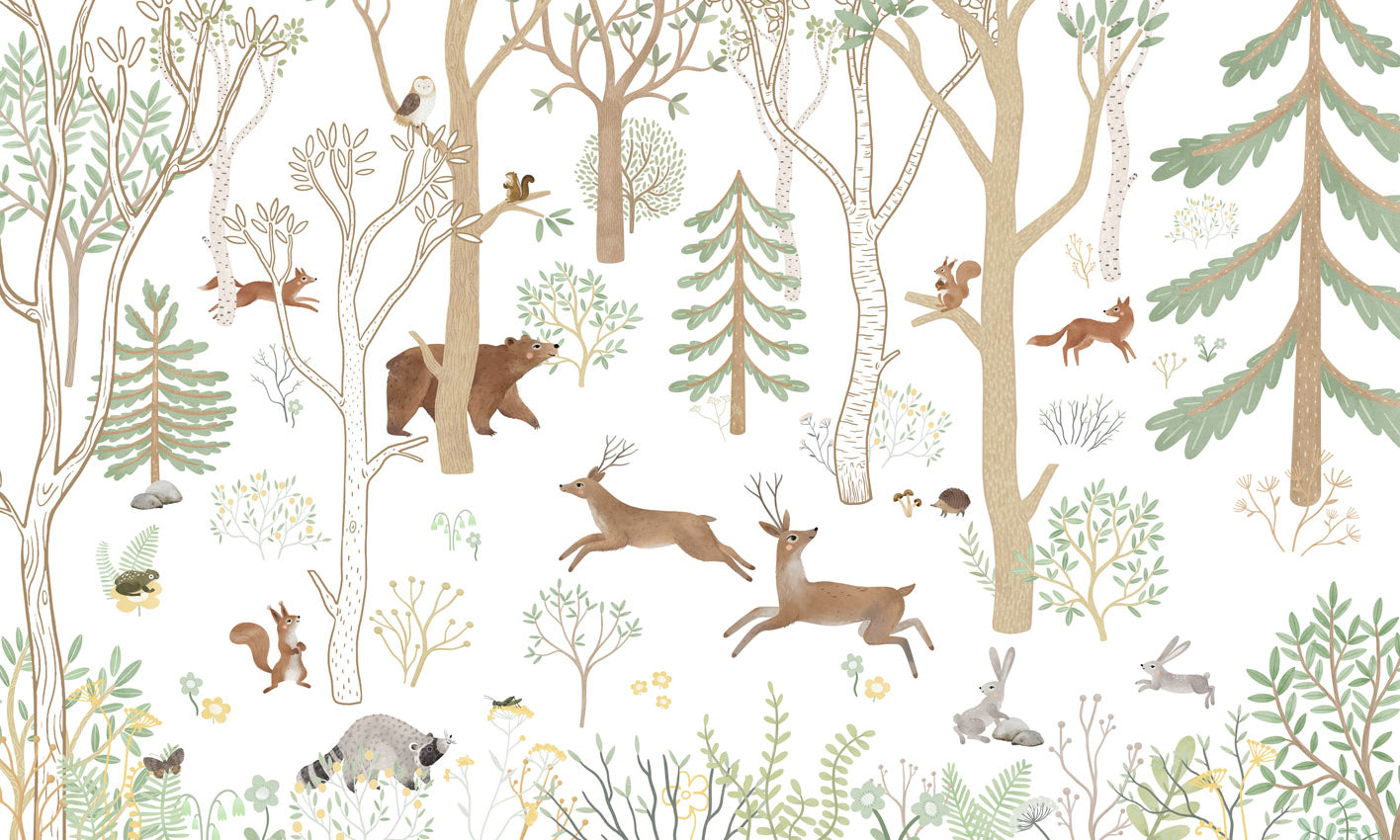 Papier peint enfant - Forêt animée - Muralconcept