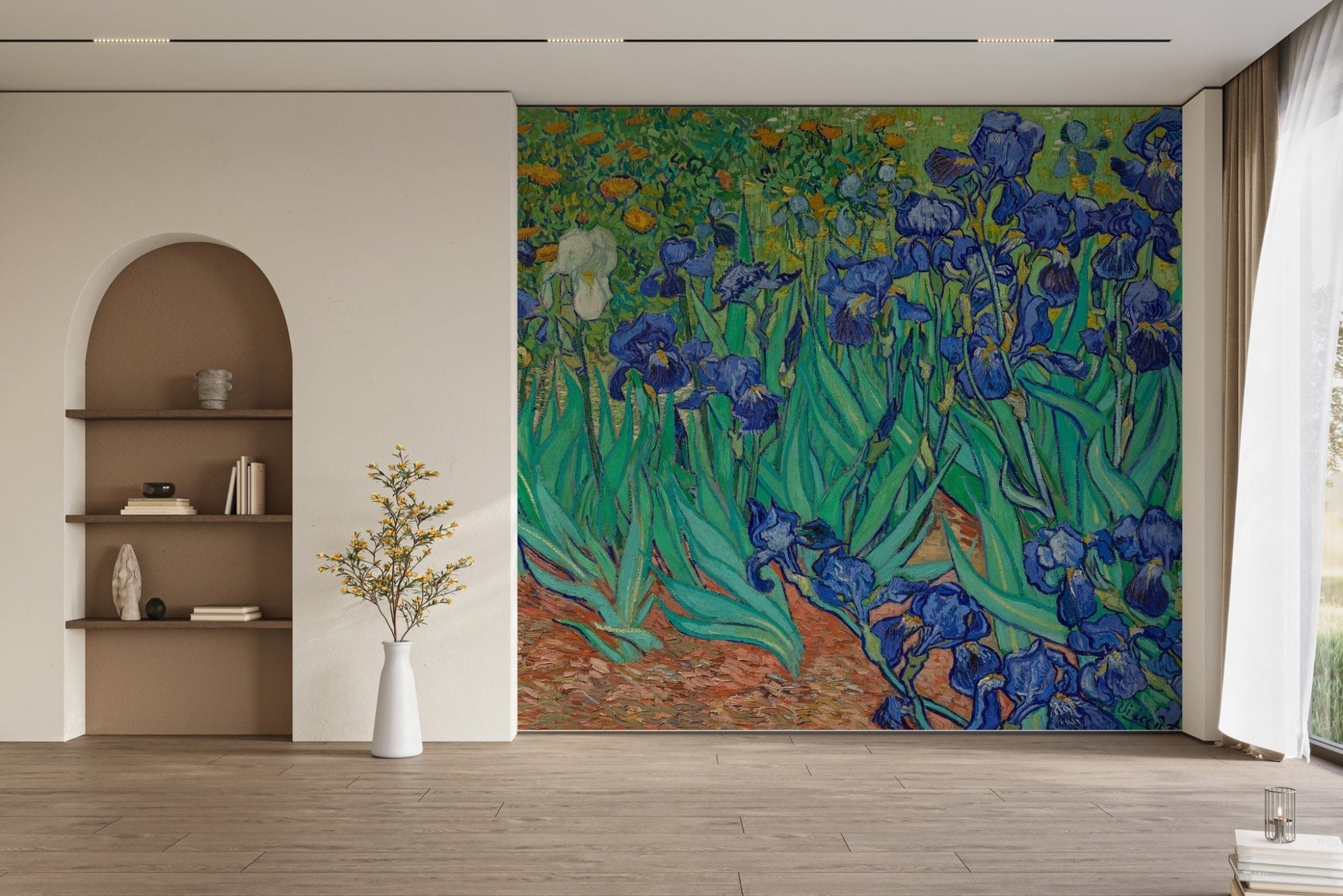 Papier peint fleur Iris, XXL, tendance