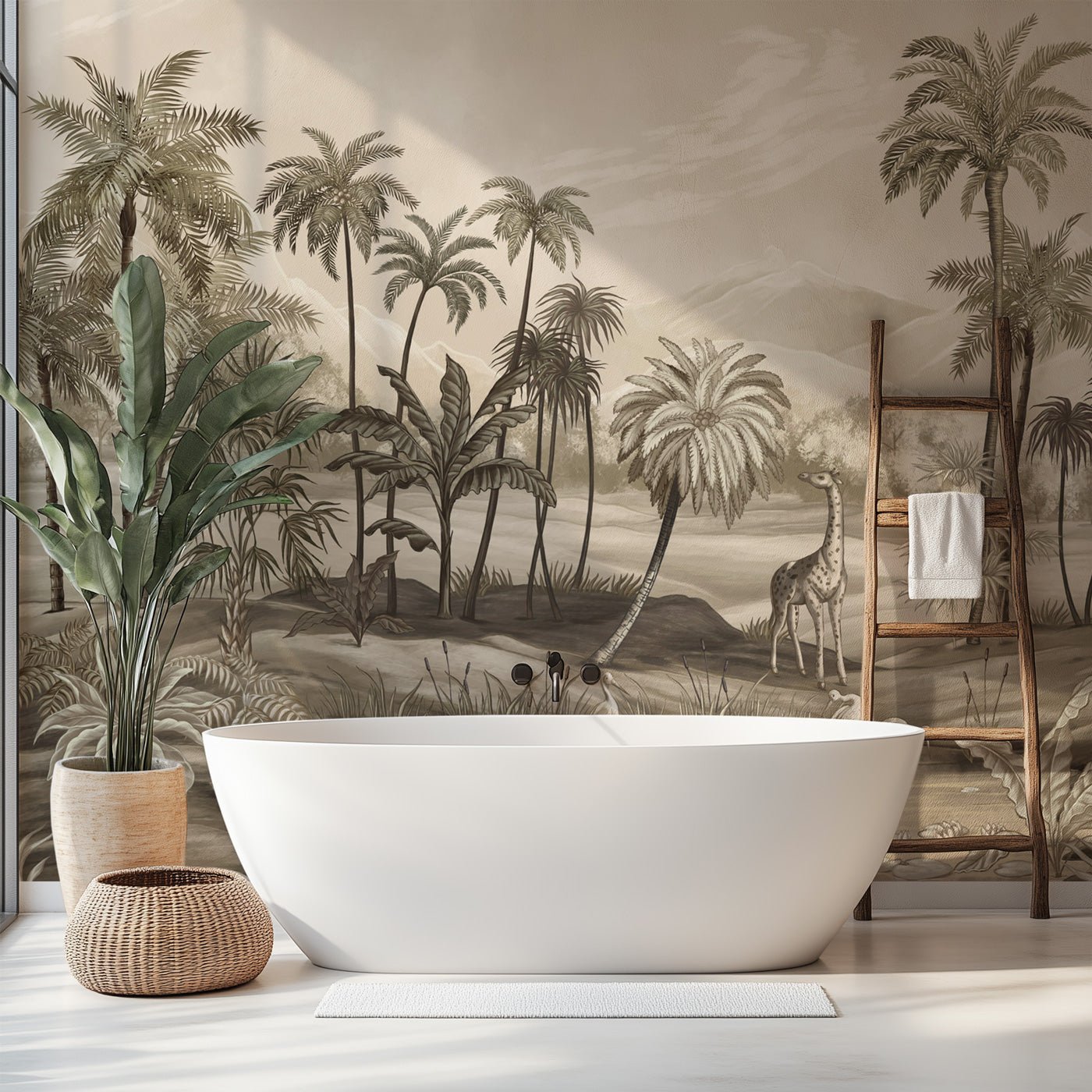 Papier peint jungle Zaphira sépia, XXL, tendance