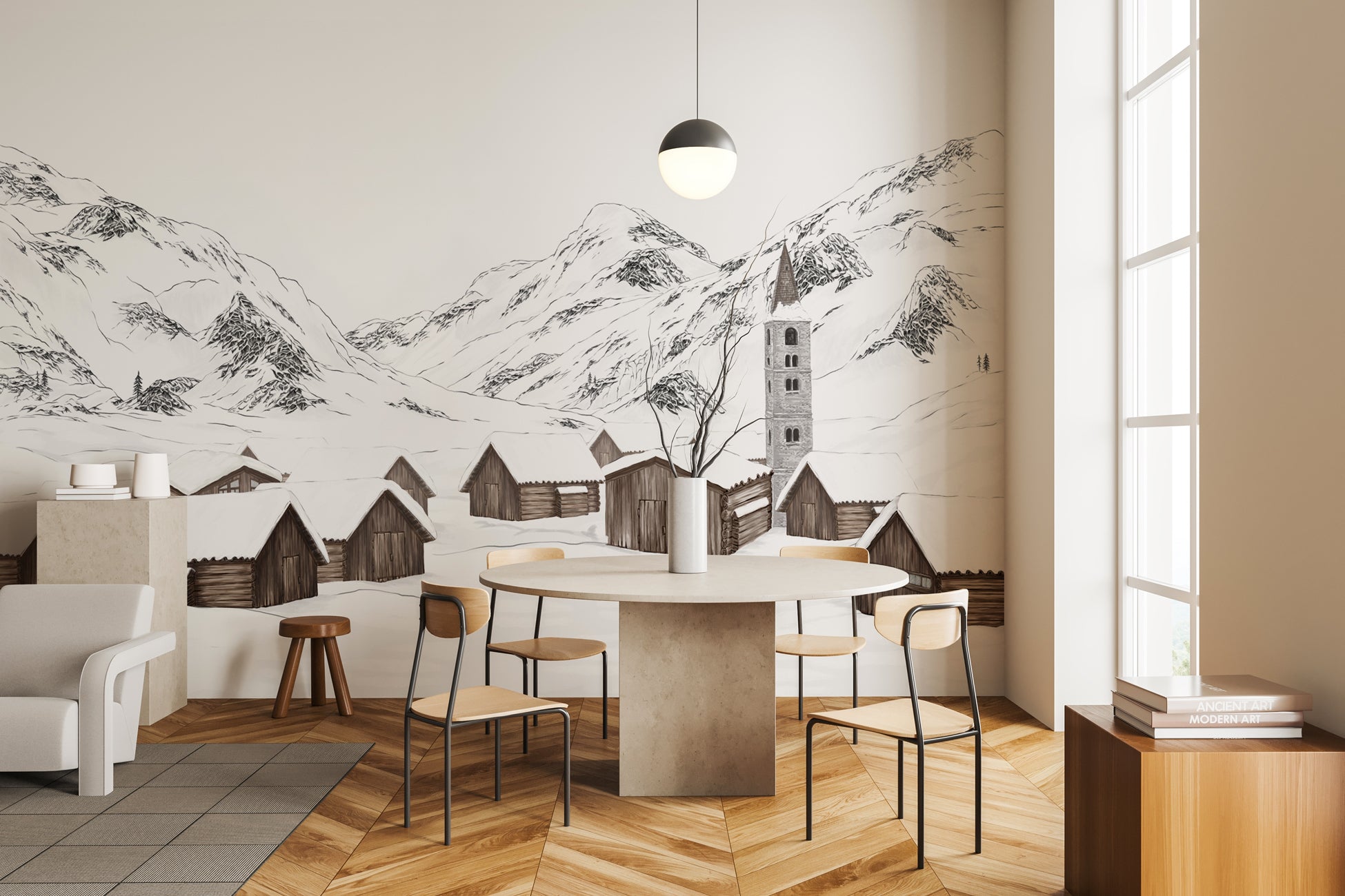 Carta da parati del villaggio di Val d'Isère