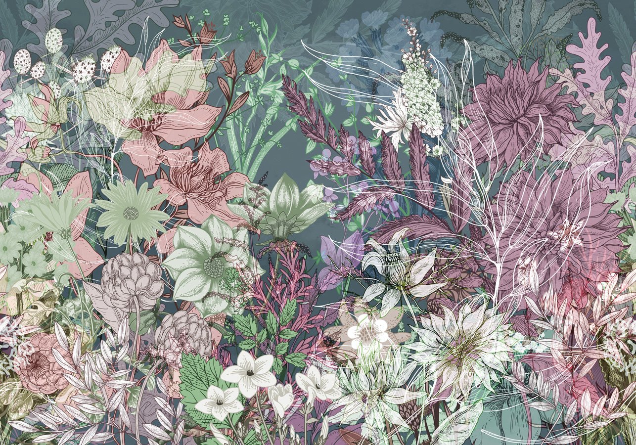 Papier peint panoramique flower dream, mural concept, tendance