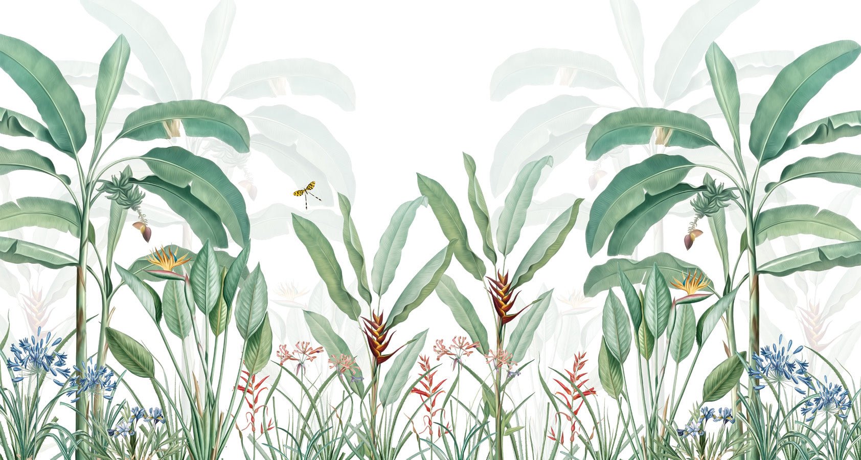 Papier peint panoramique tropicalis, mural concept, tendance