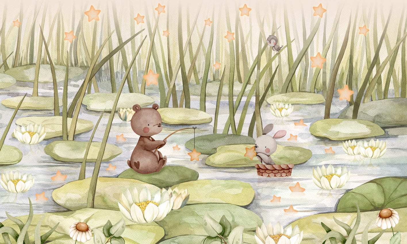 Papier peint enfant - Etang étoilée - Muralconcept