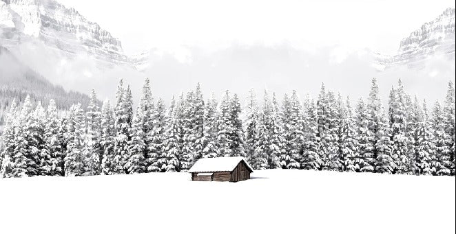 Papier peint panoramique chalet en montagne, XXL, tendance