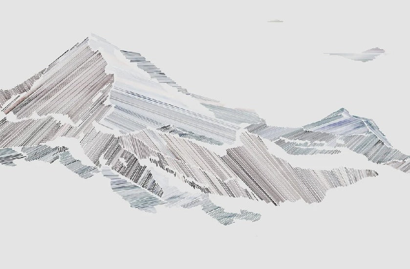 Tapete Restaurant Berg Grafik Stil