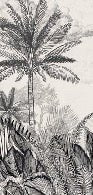 Carta da parati con patrimonio tropicale in bianco e nero