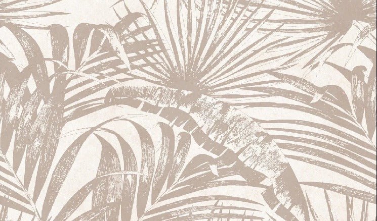 Carta da parati monocromatica con foglie di giungla